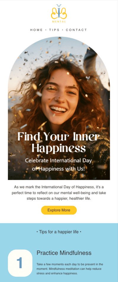 Stripo template happiness day