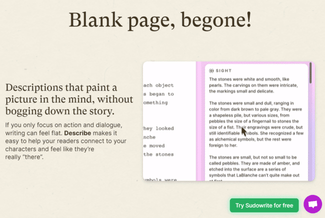 SudoWrite escritor de IA para escritura creativa
