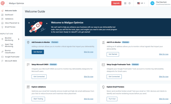Suite de optimización de la entregabilidad de Mailgun