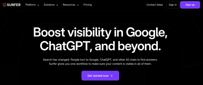 Surfer SEO ChatGPT alternative search AI content marketing