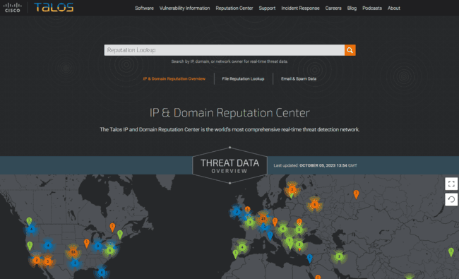 Talos ip & domain reputation center
