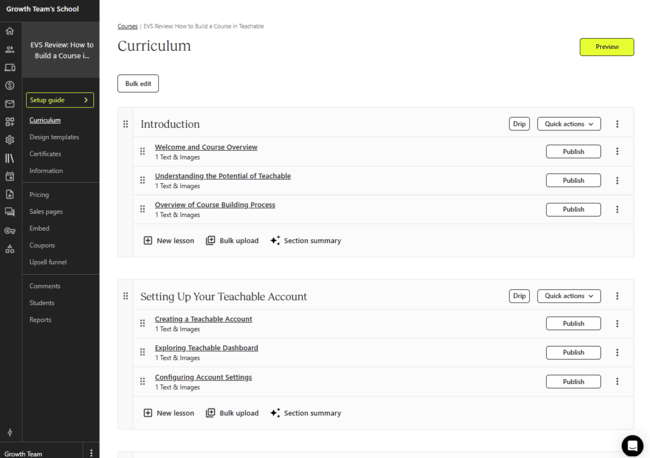 Teachable curriculum editor