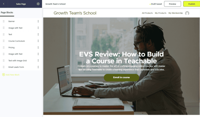 Teachable web page editor