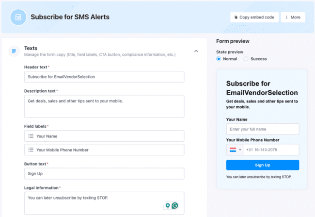 Textmagic review SMS text marketing platform forms opt in