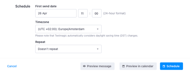 Textmagic review schedule SMS MMS text messages marketing