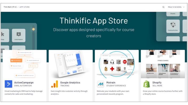 Thinkific App Store home page