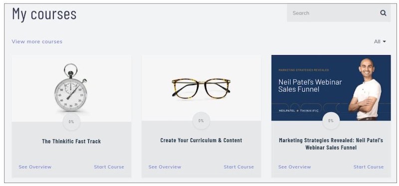 Free courses Thinkific subscribers get access to through Thinkific Training