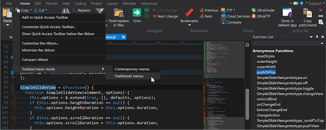 UltraEdit html editor interface