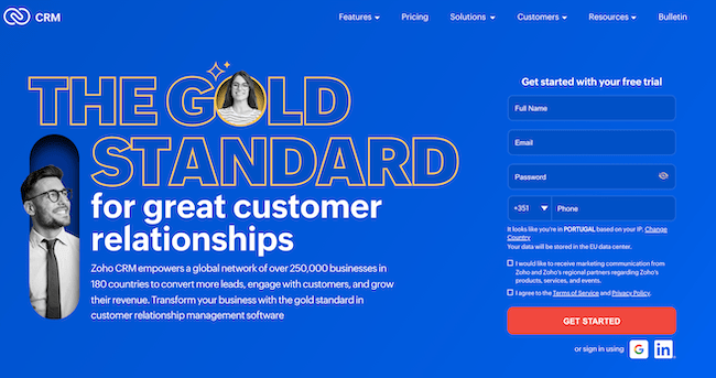 Zoho CRM software with email marketing