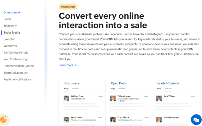 Zoho crm gestión multicanal de la relación con el cliente
