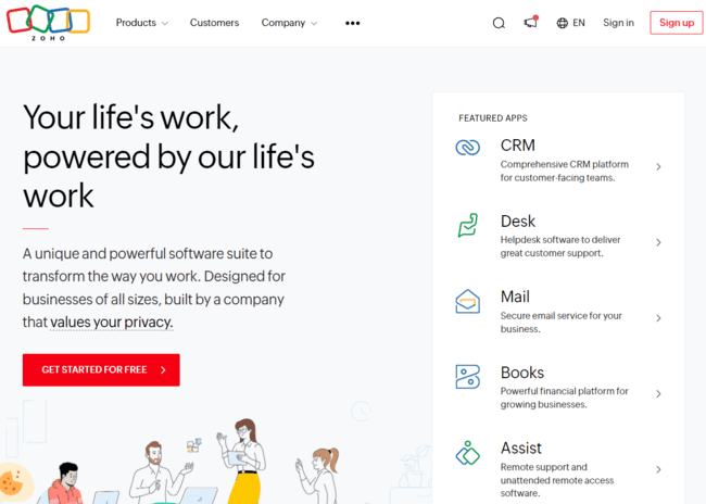 Zoho crm project management tool