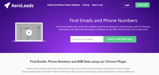 aeroleads business lead generation email phone