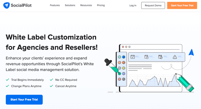 SaaS social media agency socialpilot