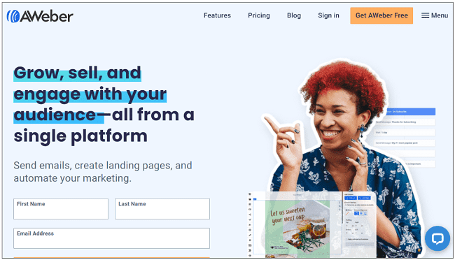 aplicación AWeber para crear newsletters