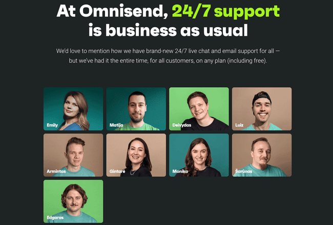 atención al cliente de Omnisend