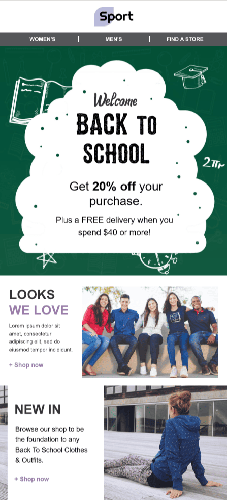 back to school email template