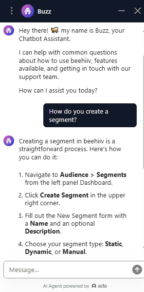 beehiiv support chatbot