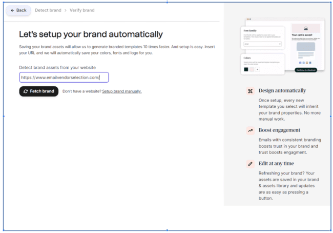 configuração da biblioteca de marcas Brevo