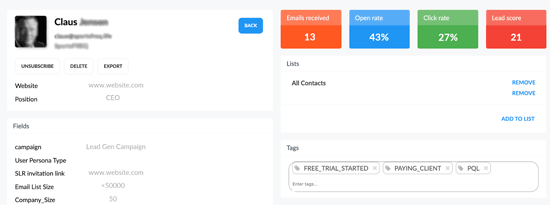contact profile segmentation lead score