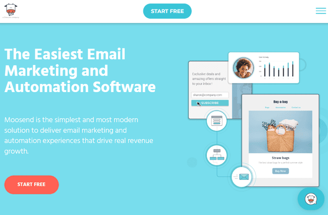 creador y servicio de envío de boletines informativos escolares Moosend