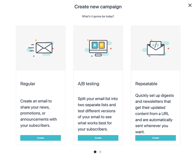 creating new campaigns in Moosend