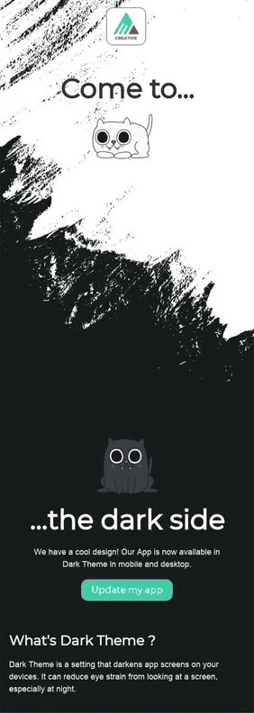 dark mode email template for saas