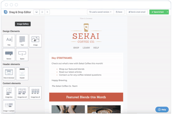 dragndrop email builder