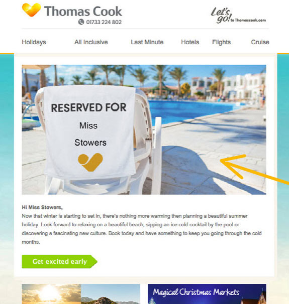 dynamic email personalisation in travel