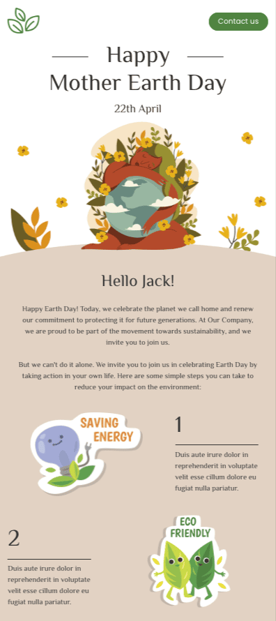 earth day school newsletter template