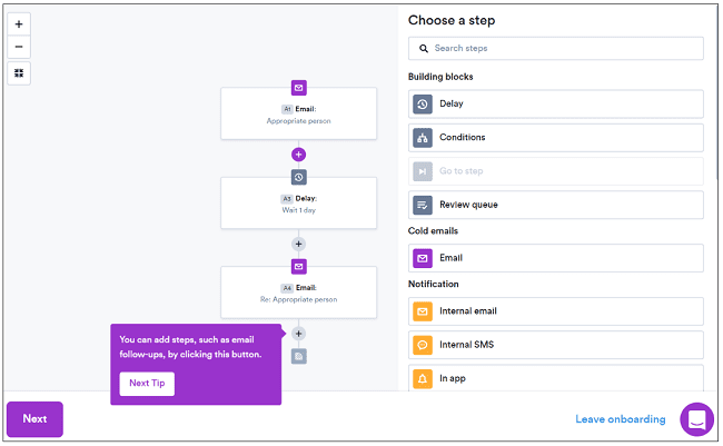 editor de flujos de trabajo de bucle