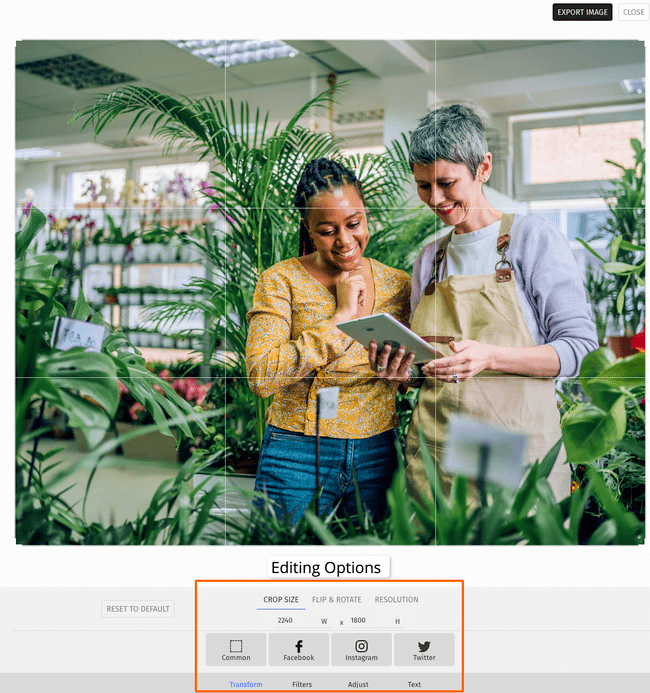 editor de imagens do software de e-mail marketing Brevo