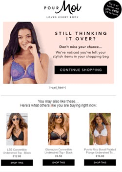 ejemplo de carrito abandonado de pourmoi