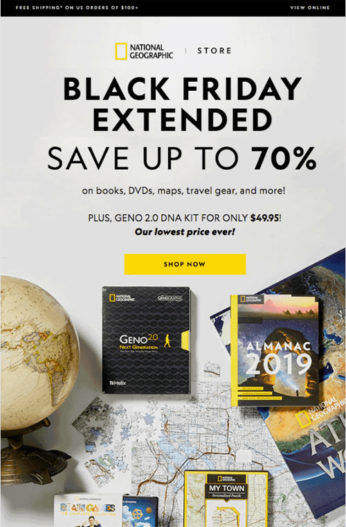 ejemplo de correo electrónico de Black Friday