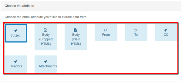 email parser rules extract type
