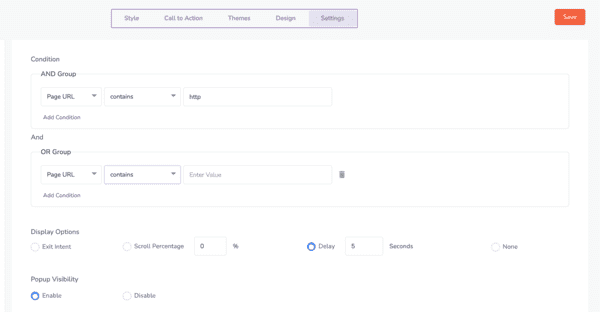 engagebay review popup settings