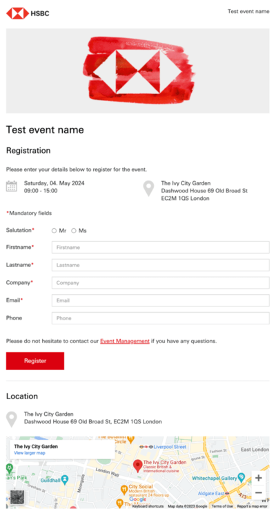 event microsite example for financial services