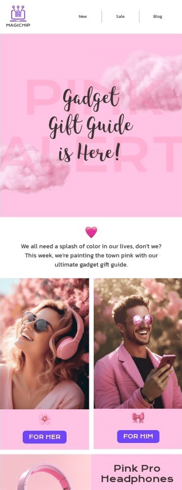 free Mailchimp template for product recommendations in Stripo