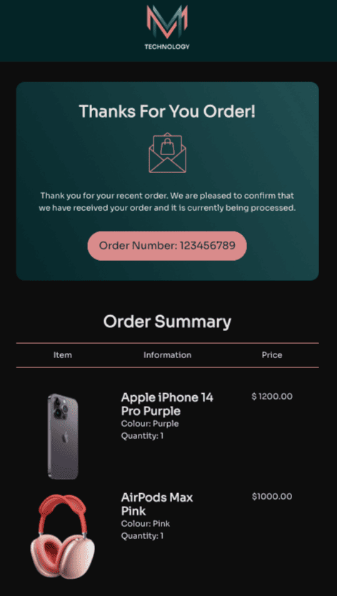 free ecommerce transactional email template