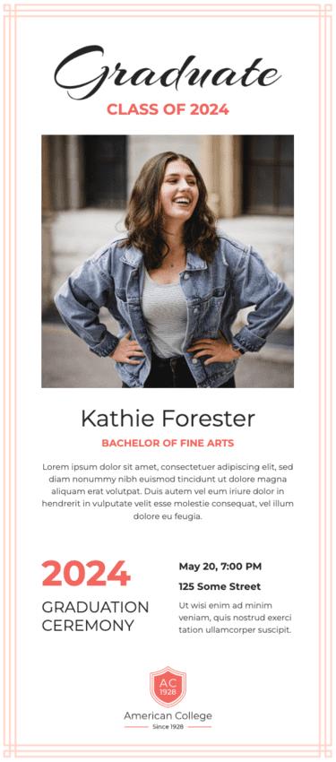 plantilla de boletín de anuncio de graduación