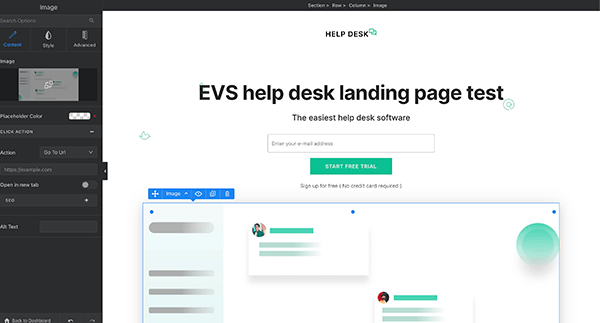 helpdesk saas landing page