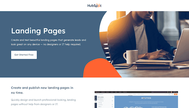 herramienta de landing page hubspot responsive
