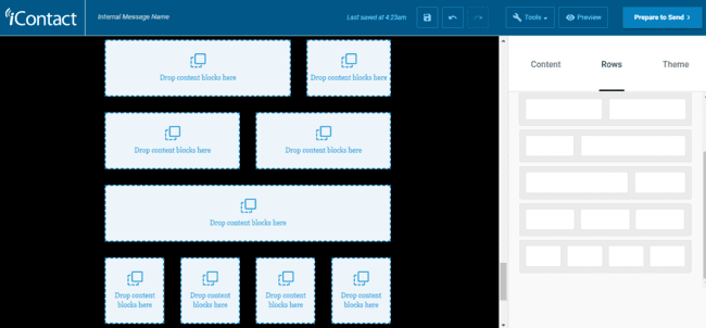 iContact email builder content blocks