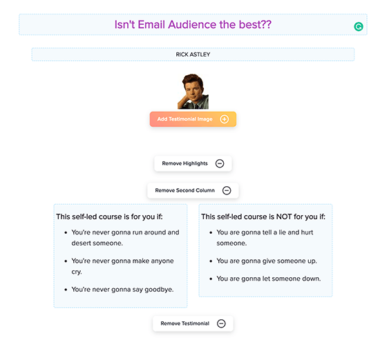 landing page builder screenshot