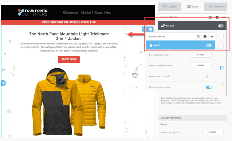 lock and unlock email content