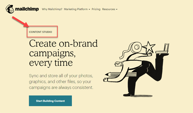mailchimp content studio