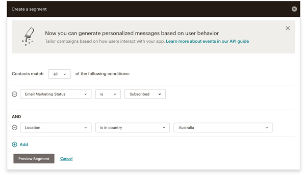 mailchimp email segmentation