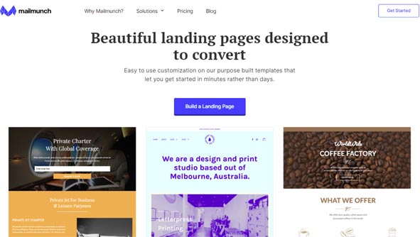 mailmunch best landing page builder