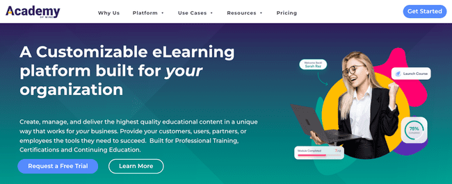 mejor plataforma de elearning LMS Academy of Mine