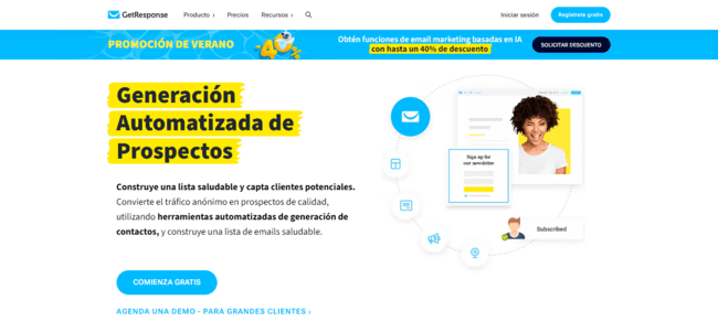 mejor programa para boletines informativos GetResponse