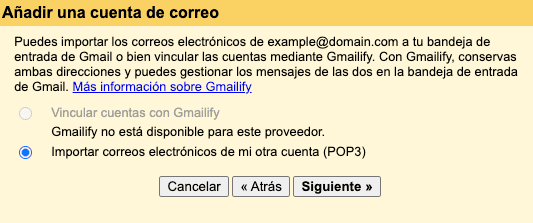 importar correos electrónicos de otra cuenta